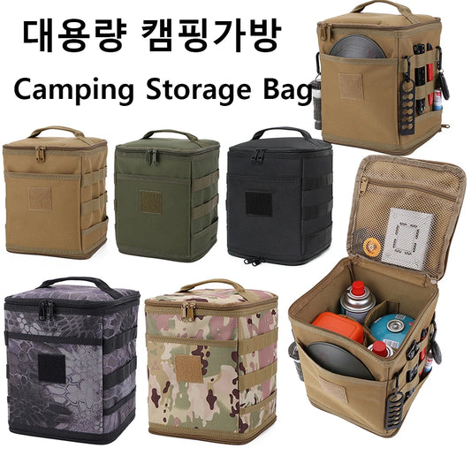 Camping Stove Storage Case Multipurpose Cooking Stove Container with Mesh Top Pocket Large Capacity Outdoor Utensils Storage